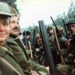 Janów 7.01.1995. na przyczepie ciągnika